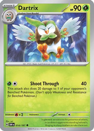 Dartrix 014 SV03 Obsidian Flames - Uncommon