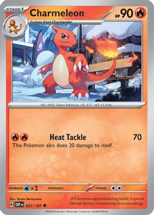 Charmeleon 027 - Reverse Holofoil SV03 Obsidian Flames - Uncommon