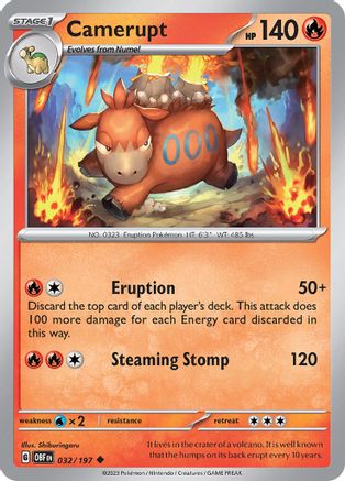 Camerupt 032 SV03 Obsidian Flames - Uncommon