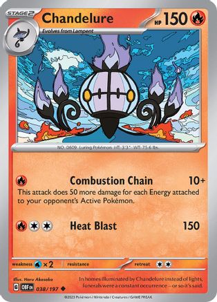Chandelure 038 - Reverse Holofoil SV03 Obsidian Flames - Uncommon