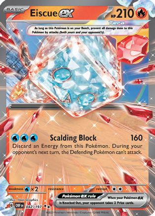 Eiscue ex 042 - Holofoil SV03 Obsidian Flames - Double Rare