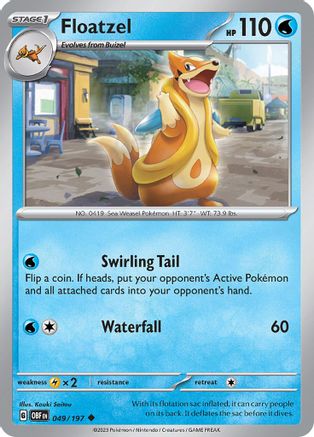 Floatzel 049 - Reverse Holofoil SV03 Obsidian Flames - Uncommon