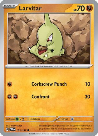 Larvitar 105 SV03 Obsidian Flames - Common