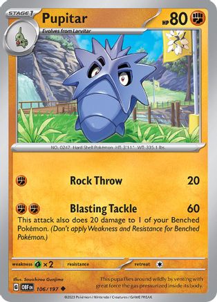 Pupitar 106 - Reverse Holofoil SV03 Obsidian Flames - Uncommon