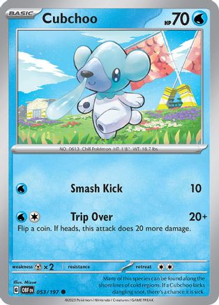 Cubchoo 053 - Reverse Holofoil SV03 Obsidian Flames - Common