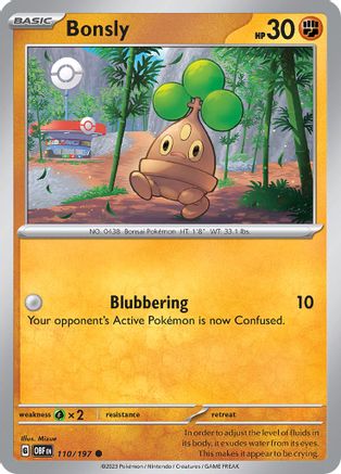 Bonsly 110 - Reverse Holofoil SV03 Obsidian Flames - Common