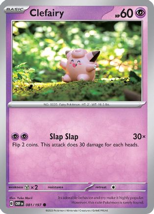 Clefairy 081 - Reverse Holofoil SV03 Obsidian Flames - Common