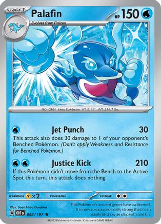 Palafin 062 - Reverse Holofoil SV03 Obsidian Flames - Rare