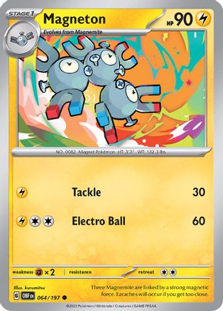 Magneton 064 - Reverse Holofoil SV03 Obsidian Flames - Common