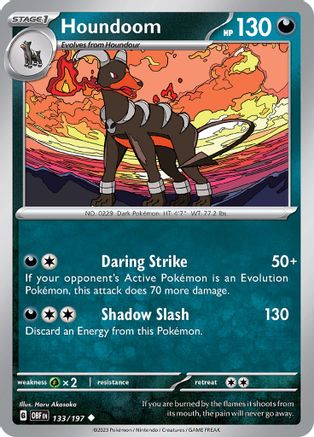 Houndoom 133 - Reverse Holofoil SV03 Obsidian Flames - Uncommon