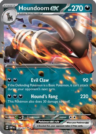 Houndoom ex 134 - Holofoil SV03 Obsidian Flames - Double Rare