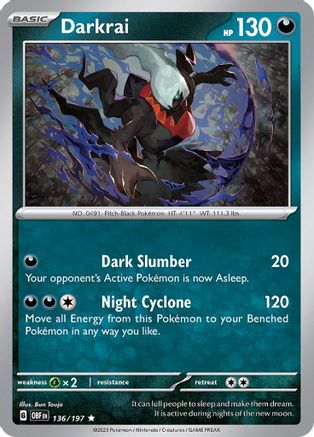 Darkrai 136 - Reverse Holofoil SV03 Obsidian Flames - Rare