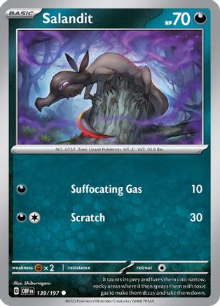 Salandit 139 - Reverse Holofoil SV03 Obsidian Flames - Common