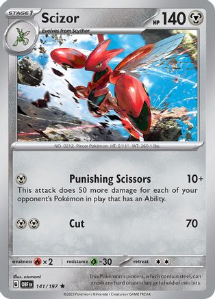 Scizor 141 - Reverse Holofoil SV03 Obsidian Flames - Rare