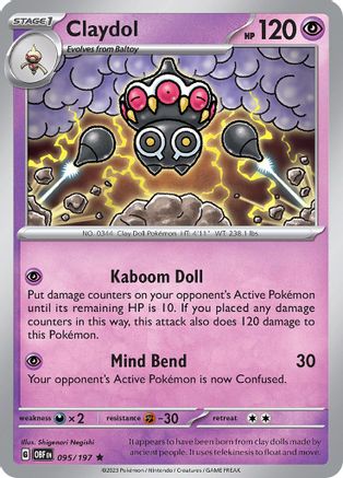 Claydol 095 - Holofoil SV03 Obsidian Flames - Rare