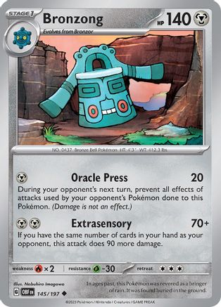 Bronzong 145 - Reverse Holofoil SV03 Obsidian Flames - Uncommon