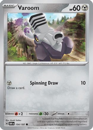 Varoom 154/197 - Reverse Holofoil SV03 Obsidian Flames - Common
