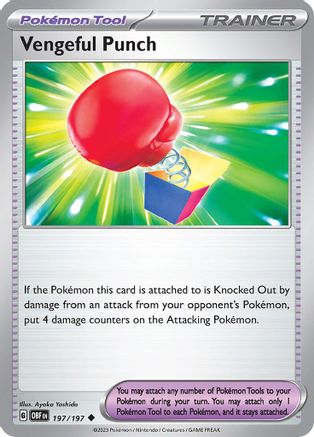 Vengeful Punch 197 - Reverse Holofoil SV03 Obsidian Flames - Uncommon