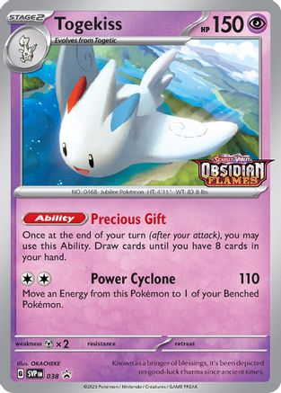 Togekiss (Prerelease) 038 - Holofoil SV Scarlet & Violet Promo Cards - Promo