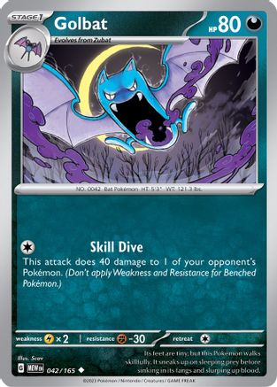 Golbat 042 - Reverse Holofoil SV Scarlet & Violet 151 - Uncommon