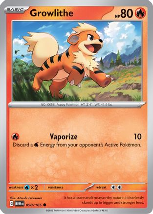 Growlithe 058 - Reverse Holofoil SV Scarlet & Violet 151 - Common