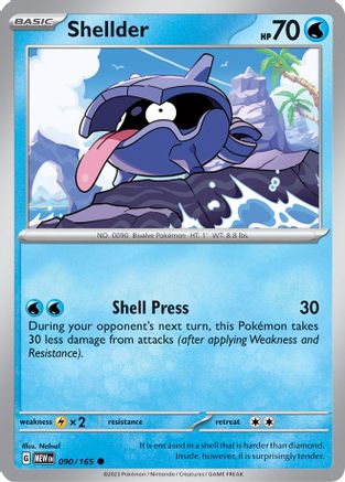 Shellder 090 - Reverse Holofoil SV Scarlet & Violet 151 - Common