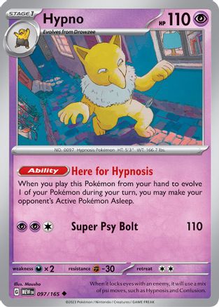 Hypno 097 - Reverse Holofoil SV Scarlet & Violet 151 - Uncommon