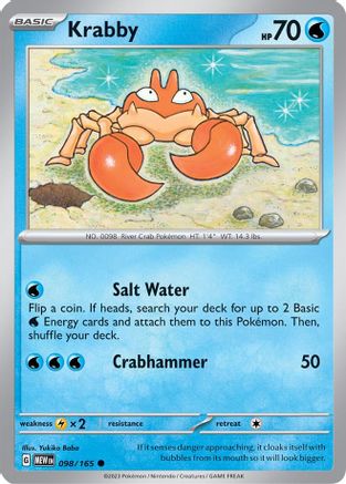 Krabby 098 - Reverse Holofoil SV Scarlet & Violet 151 - Common