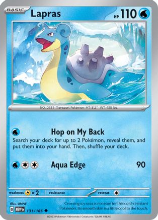 Lapras 131 - Reverse Holofoil SV Scarlet & Violet 151 - Uncommon