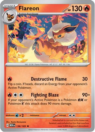 Flareon 136 - Holofoil SV Scarlet & Violet 151 - Rare