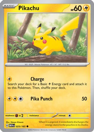 Pikachu 025/165 SV Scarlet & Violet 151 - Common