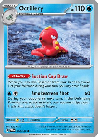 Octillery 034 - Reverse Holofoil SV04 Paradox Rift - Common
