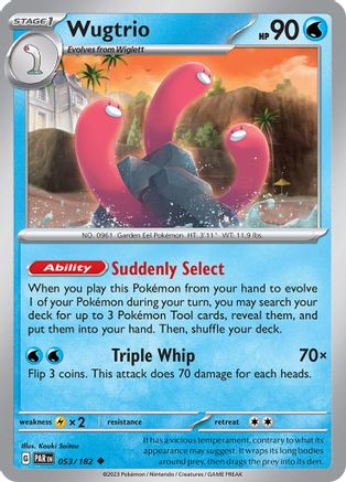 Wugtrio 053 - Reverse Holofoil SV04 Paradox Rift - Uncommon