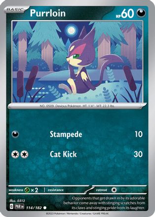 Purrloin 114 - Reverse Holofoil SV04 Paradox Rift - Common