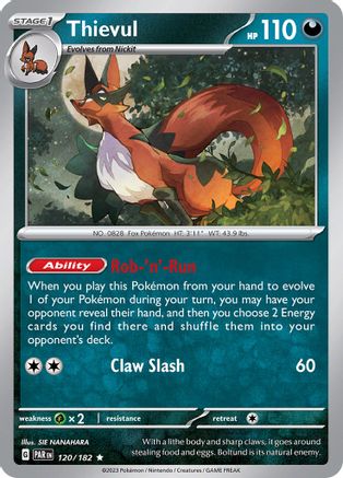 Thievul 120 - Holofoil SV04 Paradox Rift - Rare