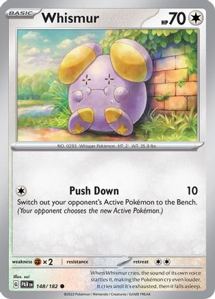 Whismur 148 - Reverse Holofoil SV04 Paradox Rift - Common