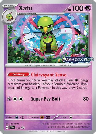 Xatu (Prerelease) 059 - Holofoil SV Scarlet & Violet Promo Cards - Rare