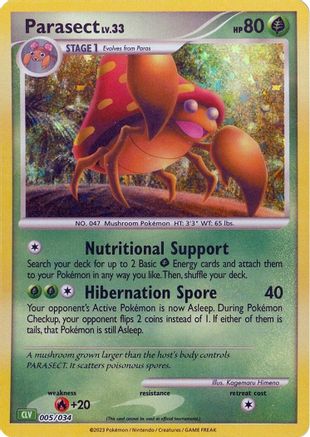 Parasect 005 - Holofoil Trading Card Game Classic - Classic Collection