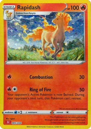 Rapidash 005 - Holofoil Trading Card Game Classic - Classic Collection