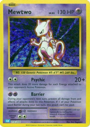 Mewtwo 014 - Holofoil Trading Card Game Classic - Classic Collection