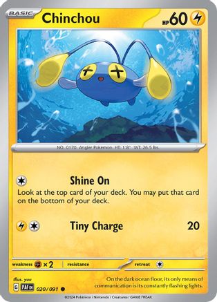 Chinchou 020 SV Paldean Fates - Common