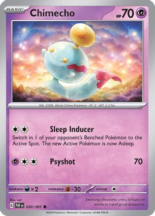 Chimecho 030 - Reverse Holofoil SV Paldean Fates - Common