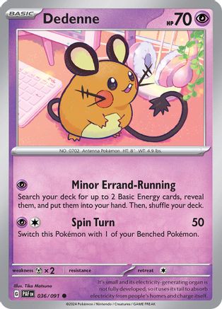 Dedenne 036 SV Paldean Fates - Common