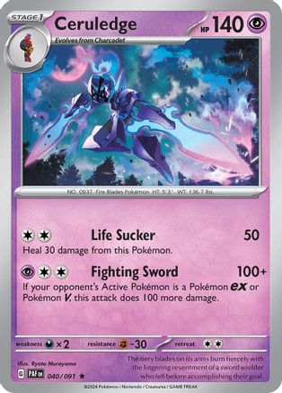 Ceruledge 040/091 - Reverse Holofoil SV Paldean Fates - Rare