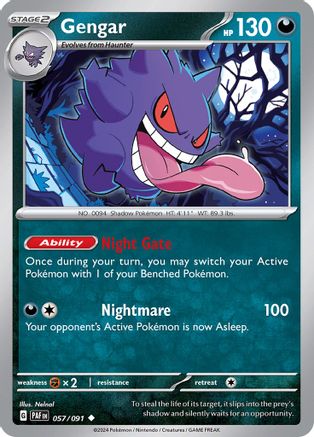 Gengar 057 - Reverse Holofoil SV Paldean Fates - Uncommon