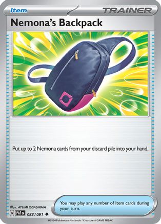 Nemona's Backpack 083 - Reverse Holofoil SV Paldean Fates - Uncommon