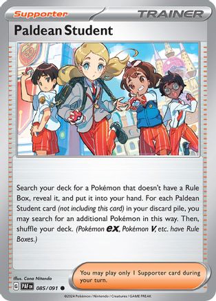 Paldean Student 085/091 SV Paldean Fates - Common