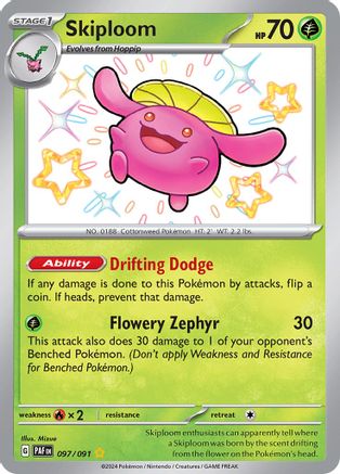 Skiploom 097 - Holofoil SV Paldean Fates - Shiny Rare