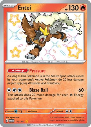 Entei 112 - Holofoil SV Paldean Fates - Shiny Rare