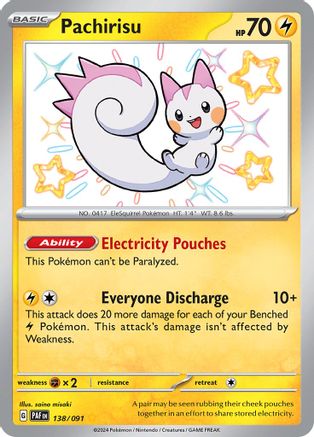 Pachirisu 138 - Holofoil SV Paldean Fates - Shiny Rare